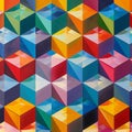 Abstract 3D Cubes Geometric Pattern High-Resolution Modern Design Royalty Free Stock Photo