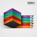 Abstract 3D digital business cube Infographic