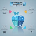 Abstract 3D digital illustration Infographic. Apple icon.