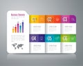 Folder infographic design and business icons with 6 options.