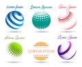 Abstract 3d dot spheres logo set Royalty Free Stock Photo