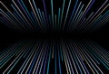 Abstract 3d dynamic background, cosmic hyper speed striped pattern on black