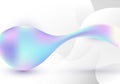 Abstract 3D dynamic fluid wave holographic gradient shape on white background