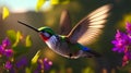 3d effect - A rendering of a hummingbird