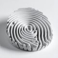 Abstract 3D Fingerprint Sculpture on White Background Royalty Free Stock Photo
