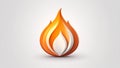 Abstract 3D flame icon illustration on a gradient background for design concepts Royalty Free Stock Photo