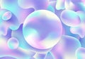 Abstract 3D fluid holographic gradient shape pattern background