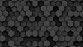 Abstract 3D geometric background, blak hexagons shapes