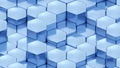 Abstract 3D geometric background, blue metal hexagons shapes, 3D honeycomb pattern