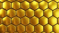 Abstract 3D geometric background, gold hexagons