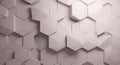 Abstract 3D geometric background of interlocking white hexagonal shapes with faceted surfaces Royalty Free Stock Photo
