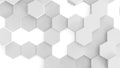 Abstract 3D geometric background, white grey hexagons shape