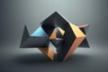 Abstract 3d rendering of geometric shapes Composition with squares Royalty Free Stock Photo