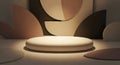 Abstract 3d geometric forms displaying a minimalist podium stage for product presentation Royalty Free Stock Photo
