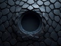 Abstract 3d geometric hole with dark stone texture and artistic modern design Royalty Free Stock Photo