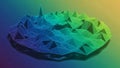 Abstract 3D geometric landscape composed of interconnected triangular facets Royalty Free Stock Photo
