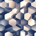 Abstract 3D geometric pattern of interlocking hexagons and rhombuses background Royalty Free Stock Photo