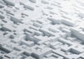 Abstract 3d geometric pattern of white blocks creating a futuristic cityscape texture with soft lighting Royalty Free Stock Photo