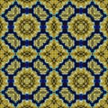 3d golden dark blue mosaic pattern