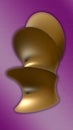 3d golden metallic surface fractal object