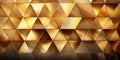 Abstract 3d golden triangles background pattern texture. Generative AI Royalty Free Stock Photo