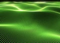 Abstract 3D green dot particles digital background. Royalty Free Stock Photo