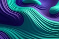 Abstract 3D Green and Purple Liquid Wave Background