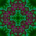 3d green violet kaleidoscopic fractal pattern Royalty Free Stock Photo