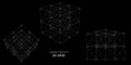 Abstract 3D grid cube. From dots and lines. Primitive object. 3D technology design. Futuristic wireframe structure for technology Royalty Free Stock Photo