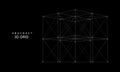 Abstract 3D grid cube. From dots and lines. Primitive object. 3D technology design. Futuristic wireframe structure for technology Royalty Free Stock Photo