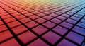Abstract 3D Grid of Cubes with a Smooth Gradient of Red, Pink, Purple, and Yellow Colors Royalty Free Stock Photo