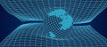 Abstract 3D Grid Mesh Wireframe Sphere Design