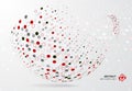 Abstract 3d halftone dots patter red, black and gray color wrap Royalty Free Stock Photo