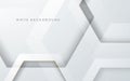 Abstract 3D hexagon white background with gold line effect Royalty Free Stock Photo