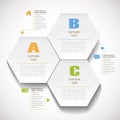 Abstract 3d hexagonal paper infographic