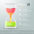 Abstract 3D hourglass illustration Infographic.