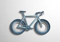 Abstract 3D illustration of a bicycle, created with layered paper-cut style elements. Royalty Free Stock Photo