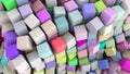 Abstract 3D Illustration of Colorful Cubes Royalty Free Stock Photo