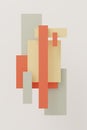 Abstract 3D illustration composed of rectangles against a neutral background Royalty Free Stock Photo