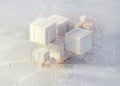Geometric abstract cubes boxes wireframes