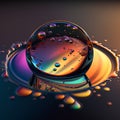 abstract 3d illustration of a drop of water with colorful background Royalty Free Stock Photo