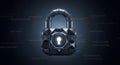 Digital Fortress Padlock: High-Tech 3D Lock Symbolizing Robust Cybersecurity and Data Protection for Businesses. Royalty Free Stock Photo