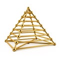 Abstract 3d illustration of golden pyramid