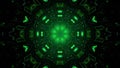 Abstract 3d illustration of green spherical tunnel