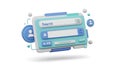 Abstract 3D illustration of search interface user for data analysis design