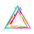 The abstract 3D image of colored triangle on a white background. Royalty Free Stock Photo