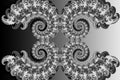 Abstract 3D image with a volume on a black and white background of fractal luxury patterned elements Royalty Free Stock Photo