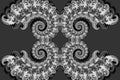 Abstract 3D image with a volume on a gray background of fractal luxury patterned elements, modern stylish fantasy screensaver, tex
