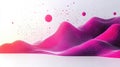 Abstract 3D Landscape with Pink Waves and Floating Spheres on Gradient Background Royalty Free Stock Photo
