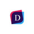 Abstract D letter logo company icon. Creative vector emblem bran